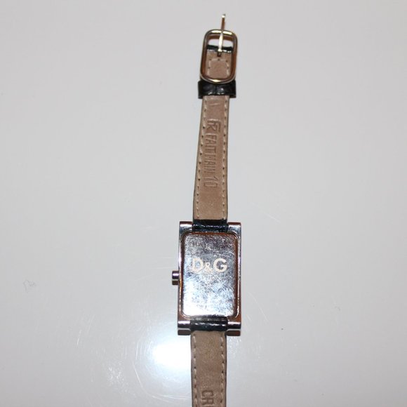 D&G Womens Watch with Black Crocodile Leather Band